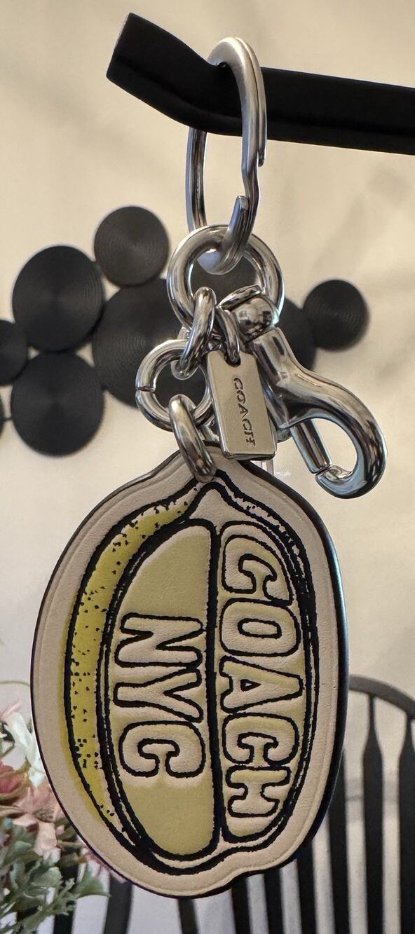 NWT Coach Lemon Leather Bag Charm
